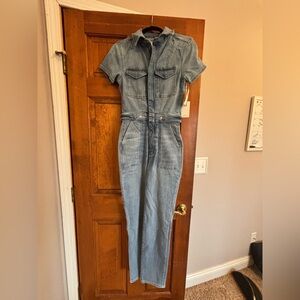 Good American Light Blue Denim Jumpsuit